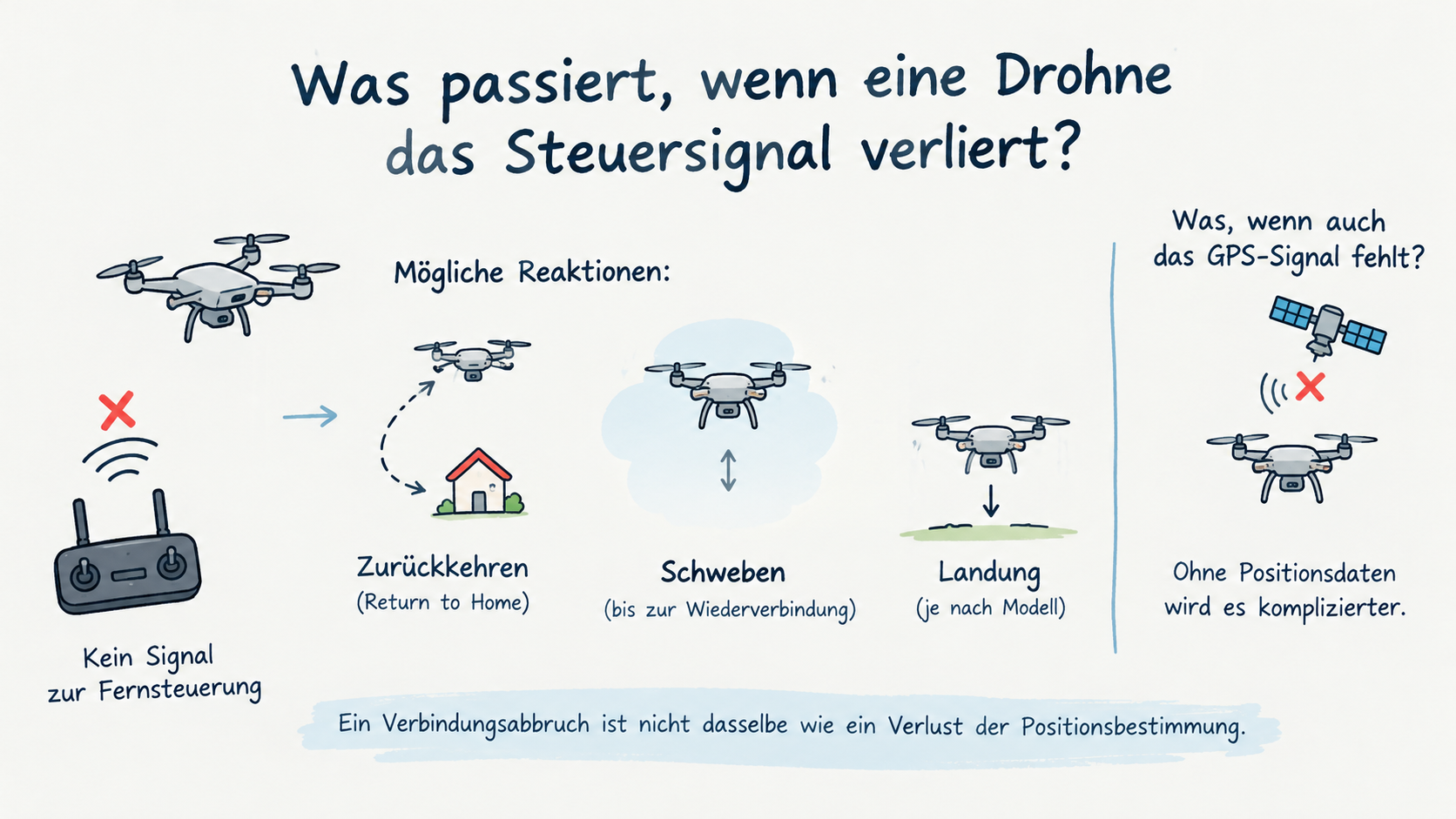 Drohne verliert Steuersignal