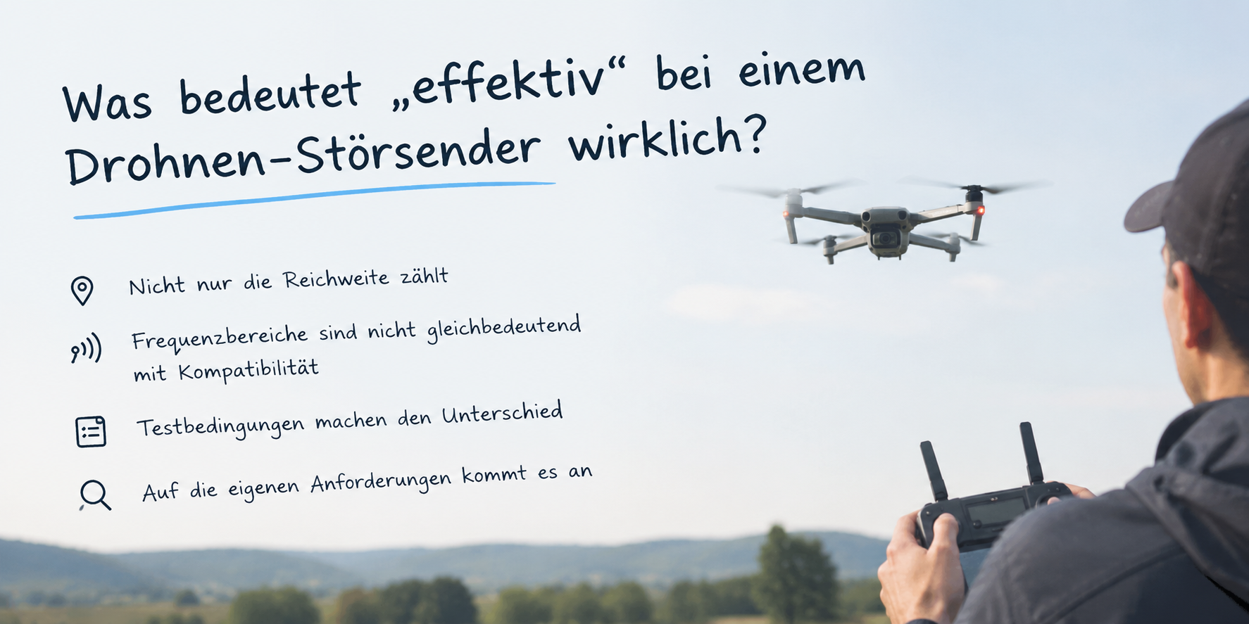Drohnen-Störsender und effektive Reichweite