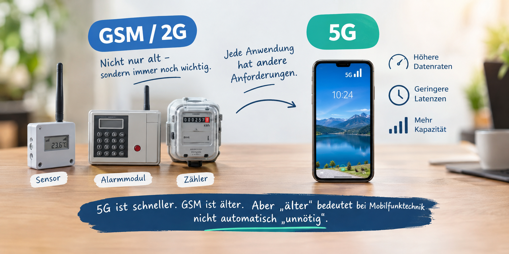 GSM und 5G im Vergleich
