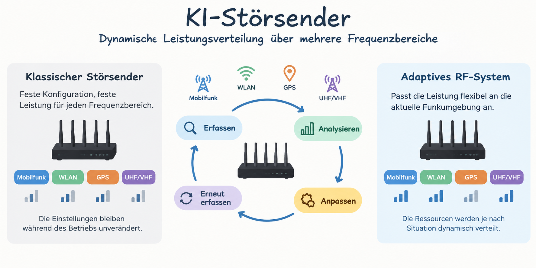 KI-Störsender mit dynamischer Leistungsverteilung
