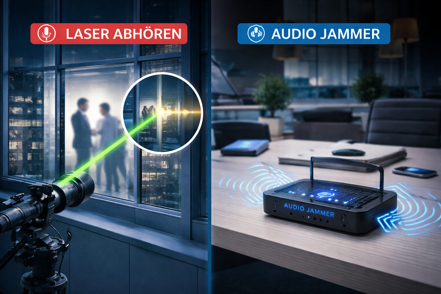 Laser Abhören Fenster Vibration Audio Jammer Schutz