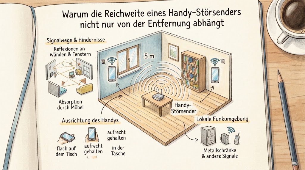 reichweite eines handy-Störsendern