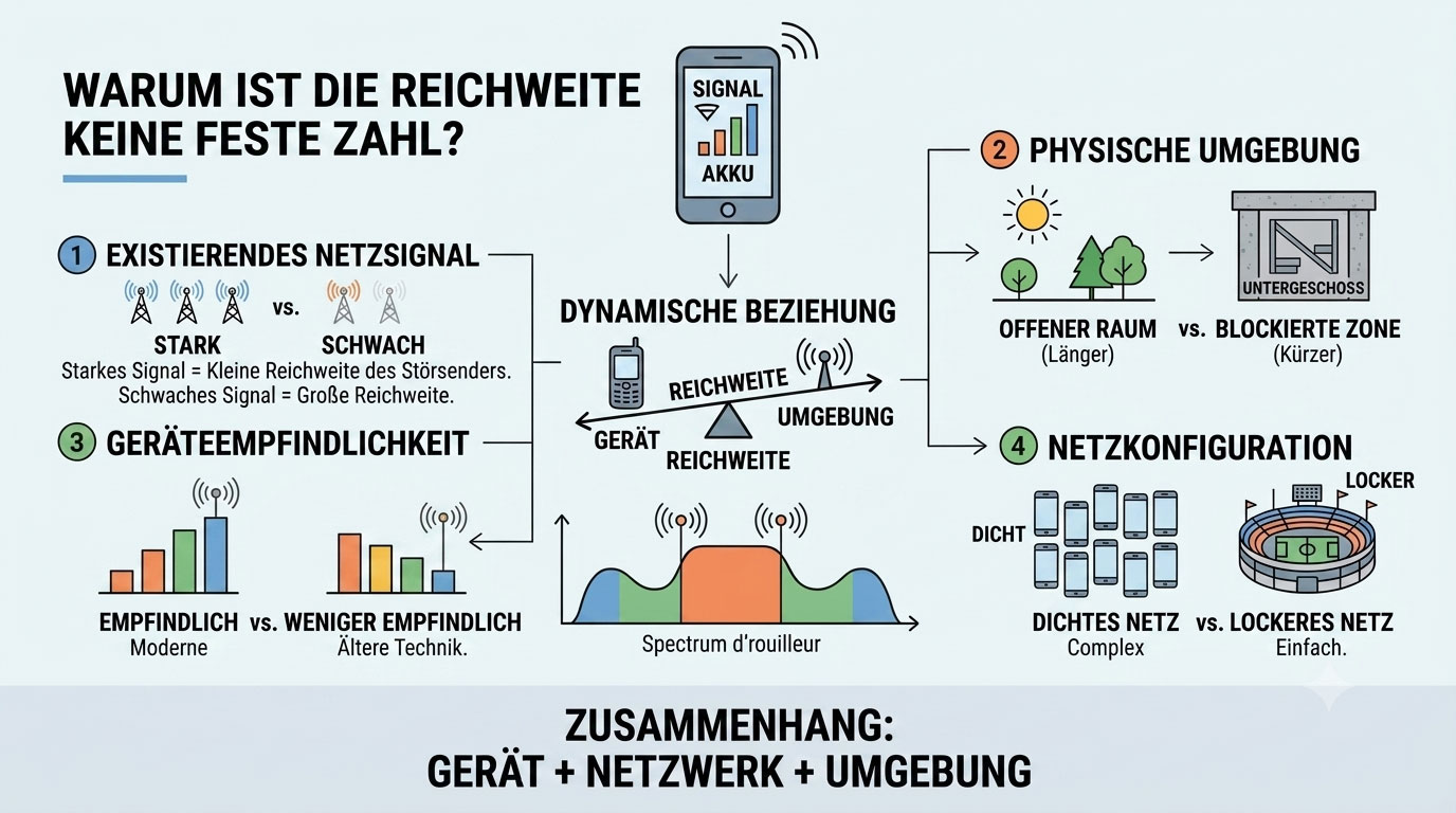 Warum die Reichweite eines Handy Jammer keine feste Zahl ist
