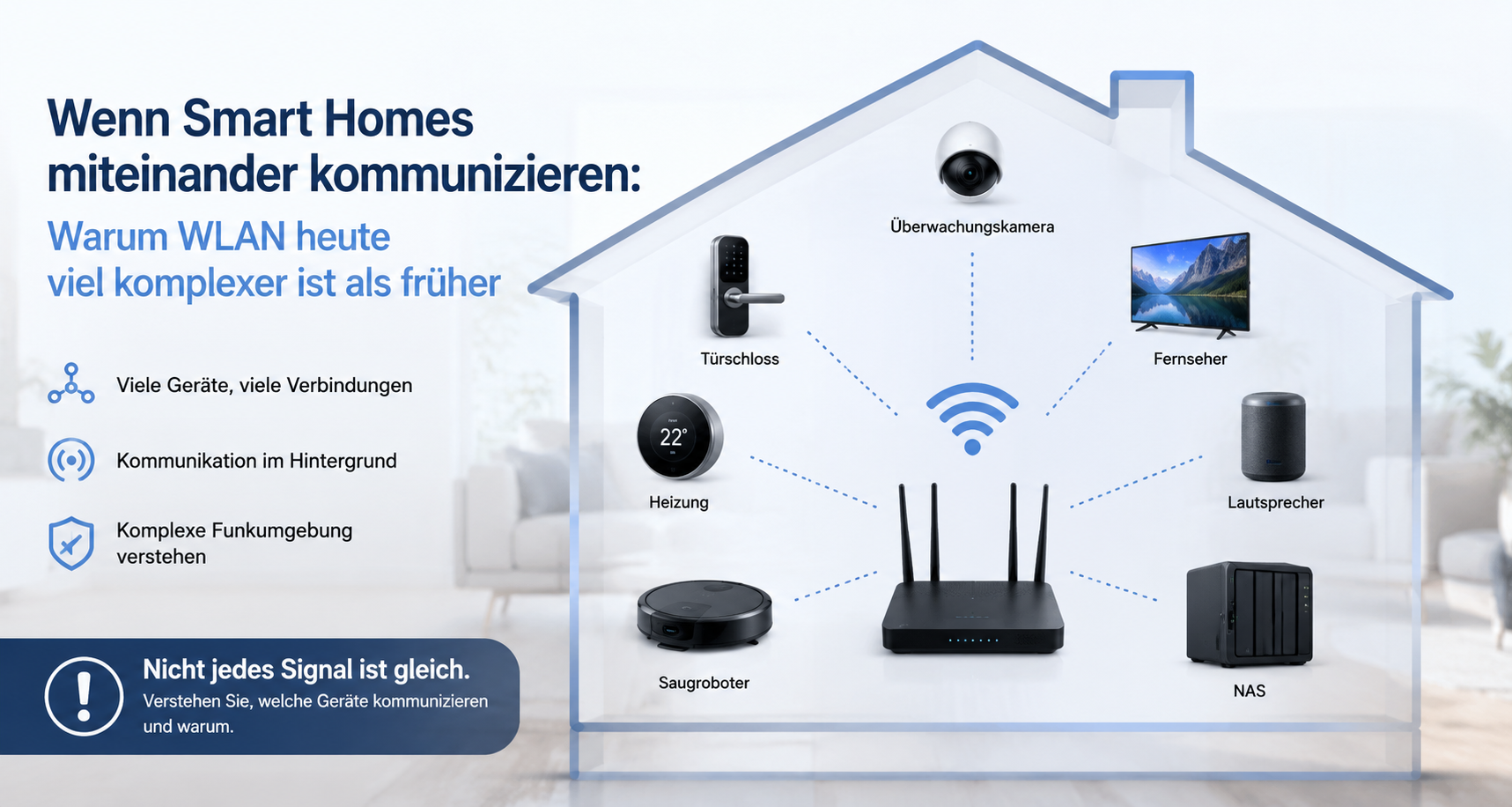 Smart Home mit WLAN Störsender und IoT-Gerätekommunikation