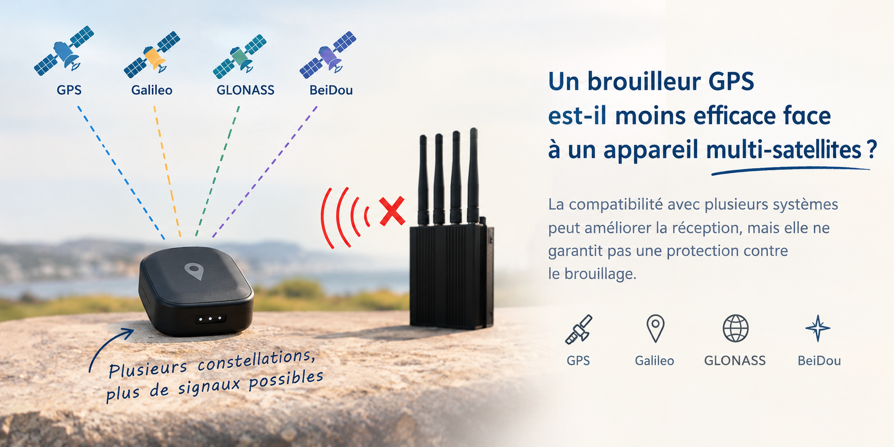 Traceur GPS multi-GNSS face au brouillage
