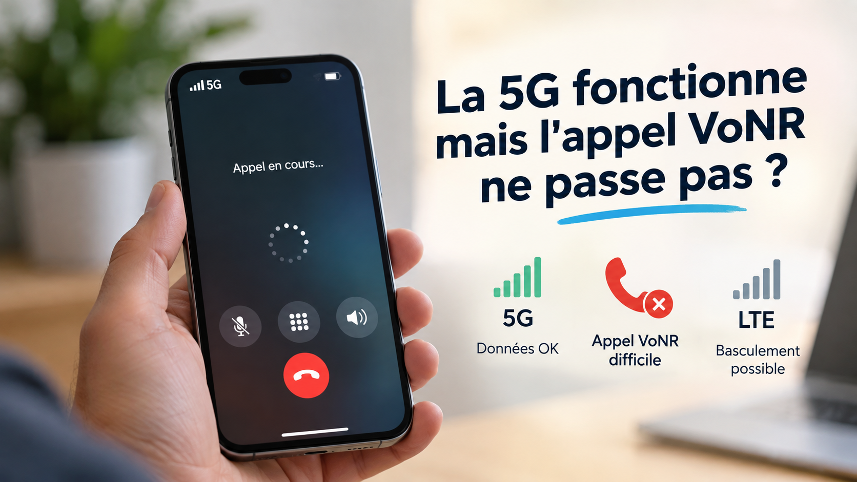 Brouilleur 5G et appels VoNR