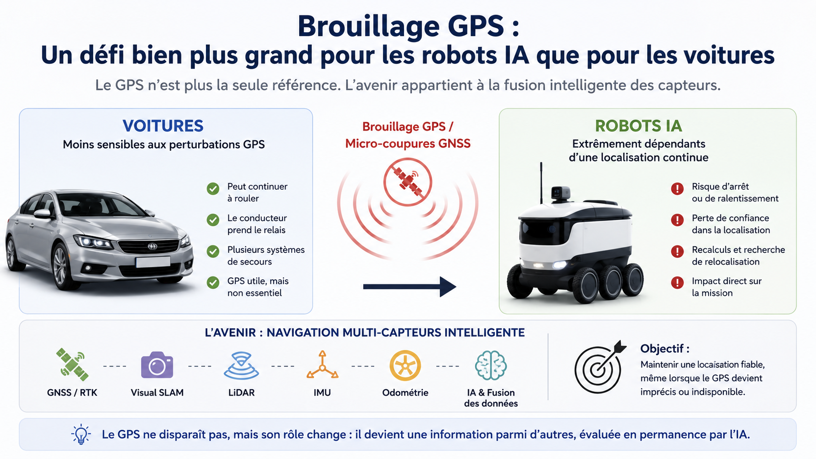 Pourquoi le brouillage GPS affecte davantage les robots IA que les voitures
