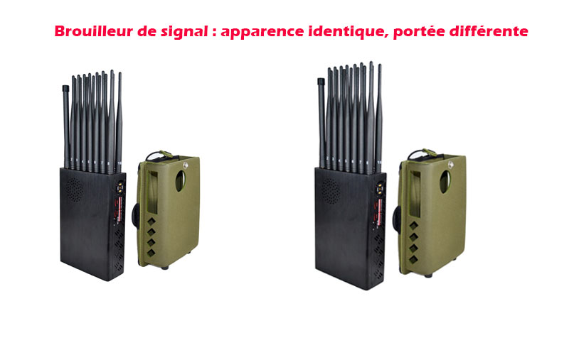 Deux brouilleurs identiques à portée différente