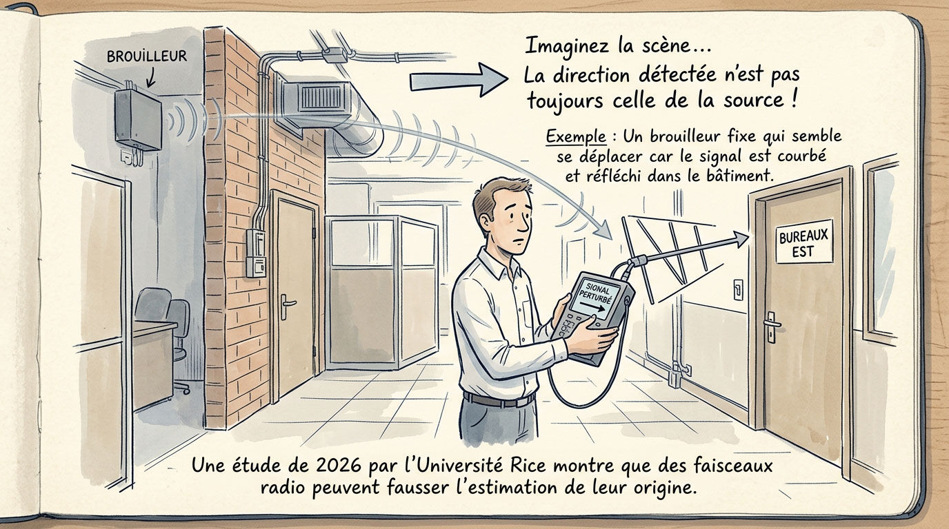 Détecteur de brouilleur GSM: fausse direction de signal radio