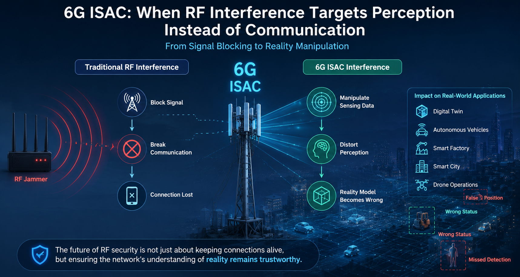 6G ISAC RF interference targeting perception instead of communication