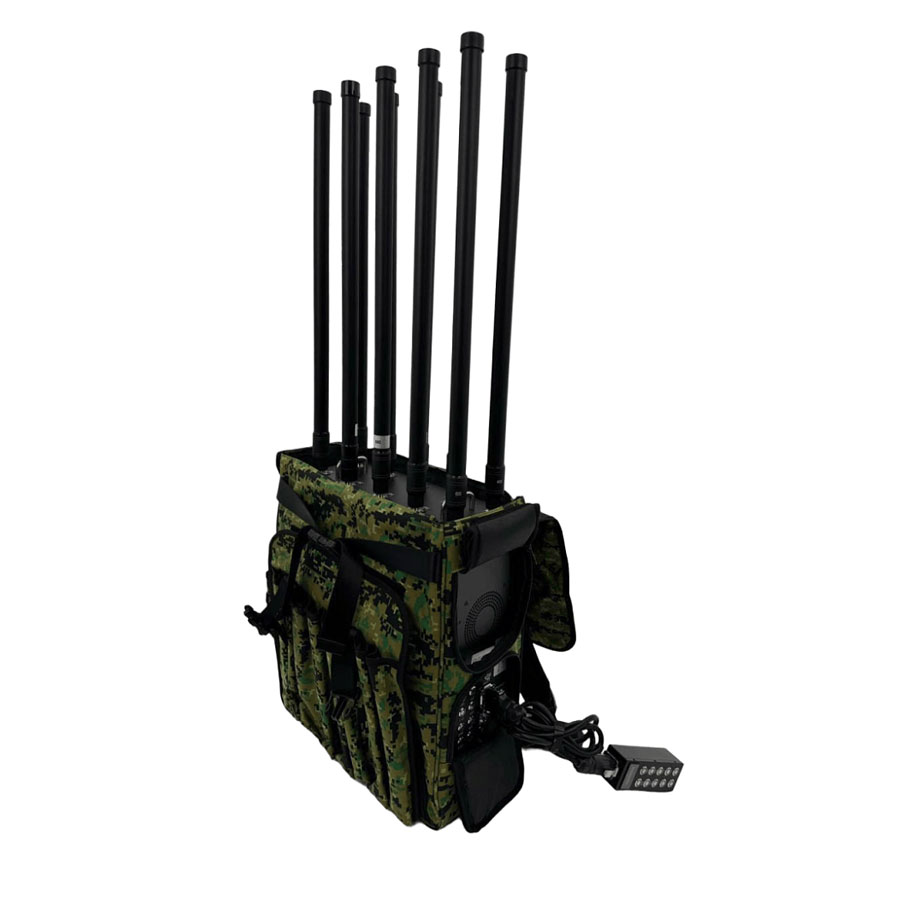 380W backpack anti drone jammer with 8 omnidirectional antennas 400-5900MHz