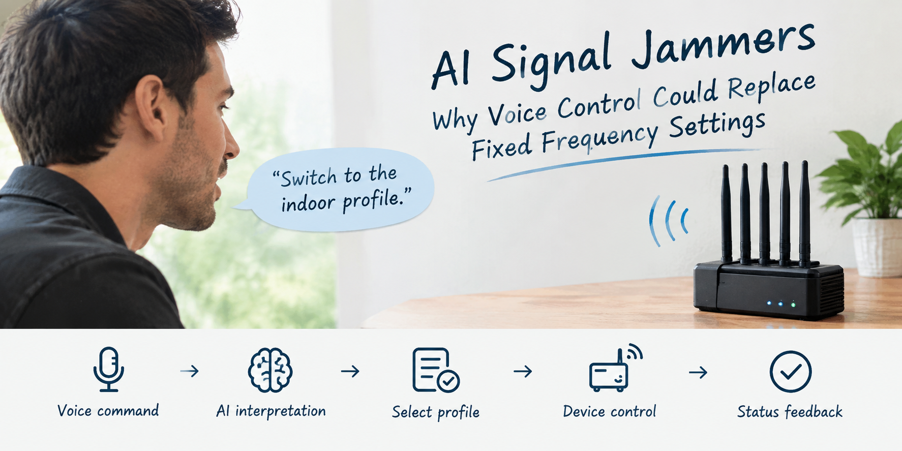 AI signal jammer with voice control