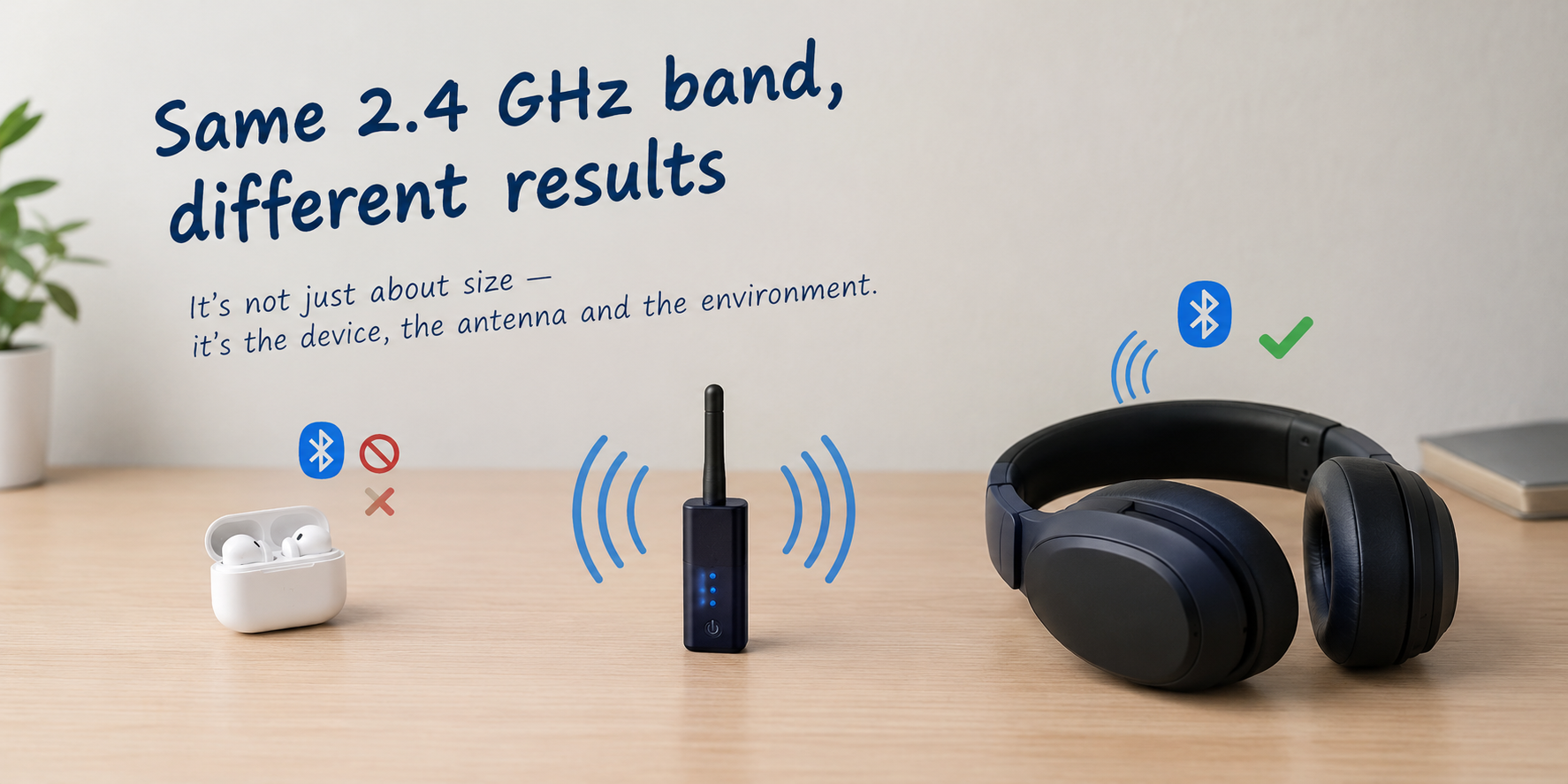 Bluetooth interference varies by device size, antenna design and signal strength
