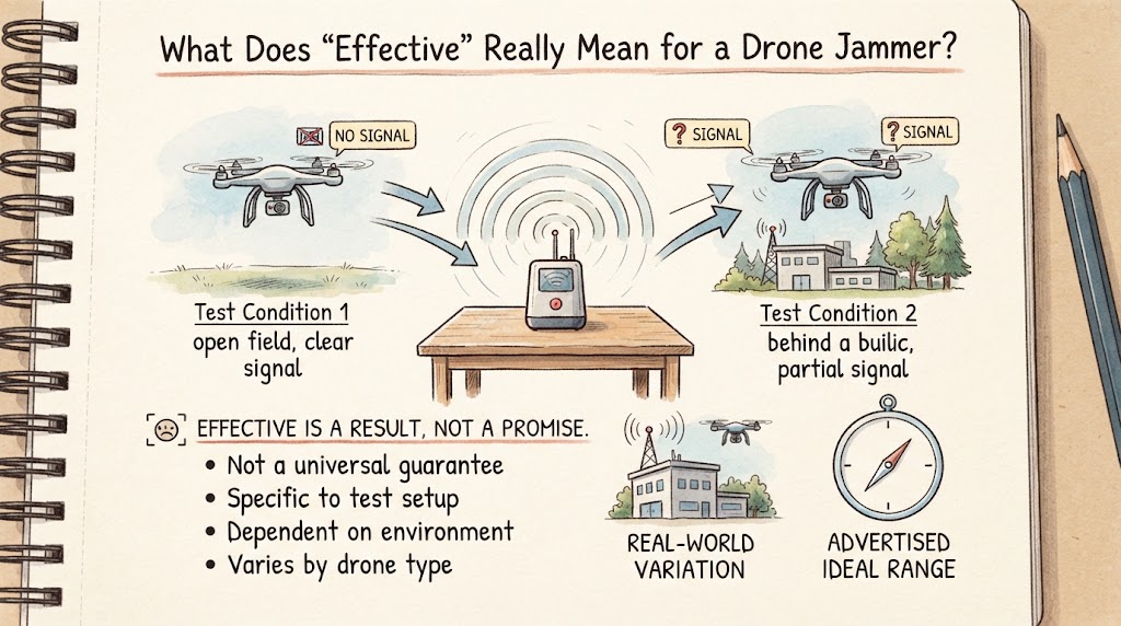 drone jammer effective range