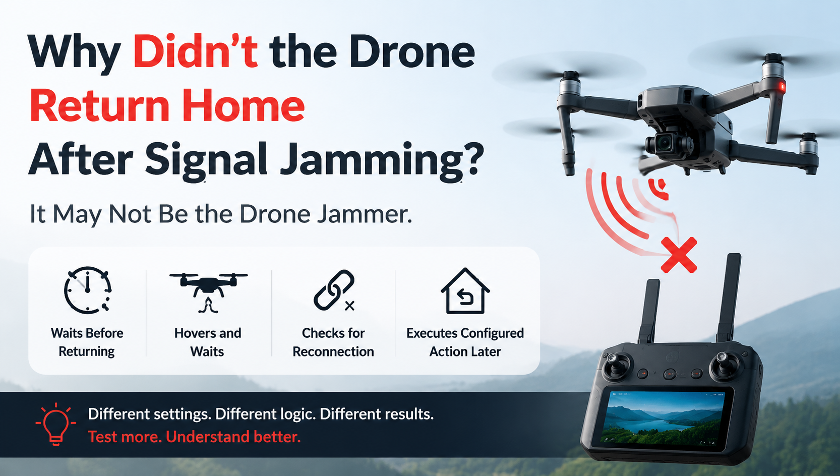 Drone hovering after signal loss instead of returning home