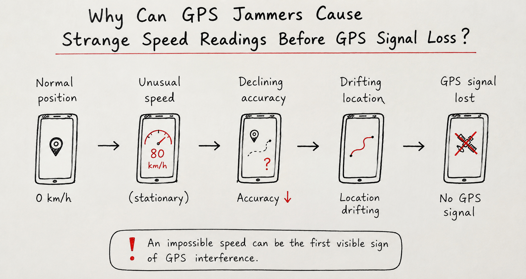 GPS jammer causing strange speed readings